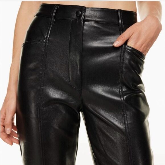 Aritzia Wilfred vegan black leather pants size 2 - Picture 4 of 12